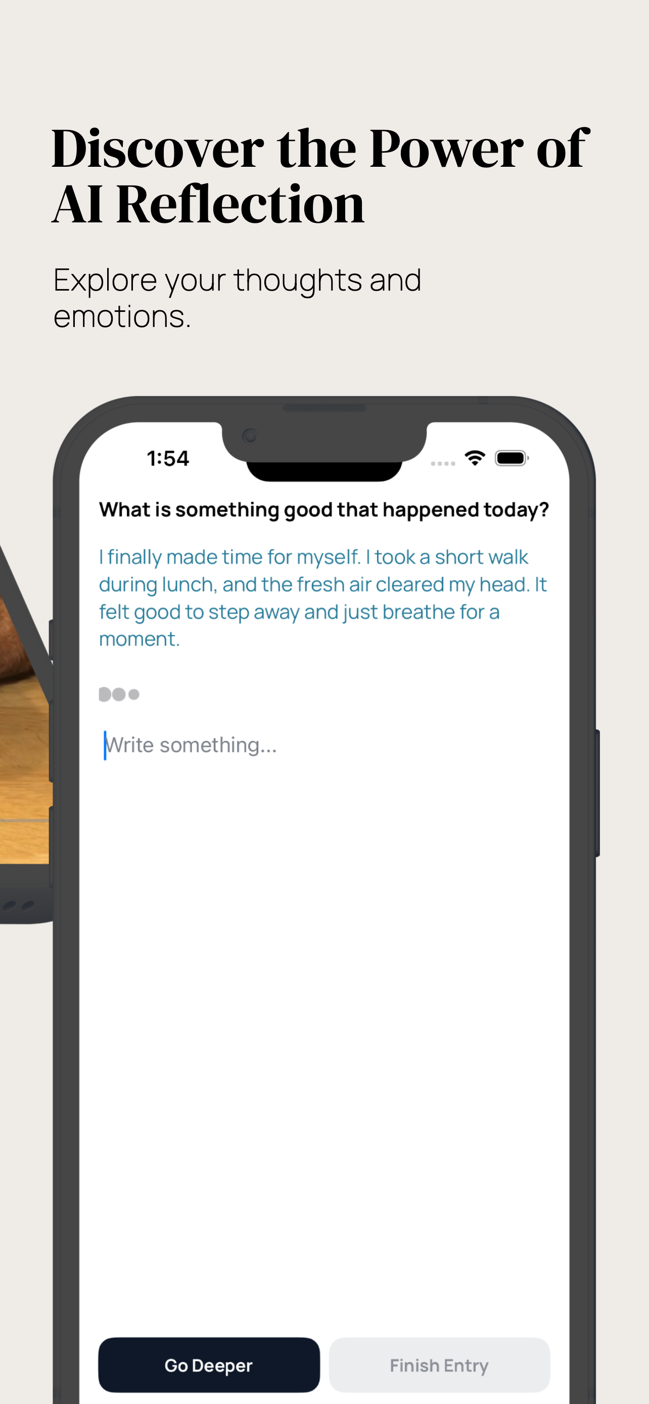 AI-powered journaling interface